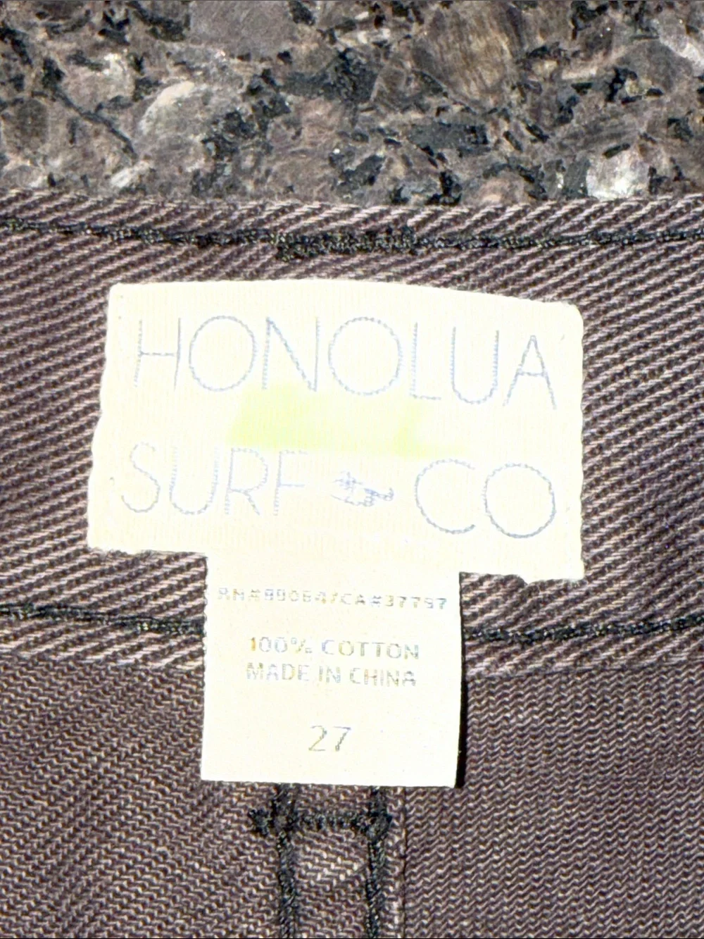 Honolua Surf Co. Espresso Colored Cut Off Embroidered Pockets Denim Shorts